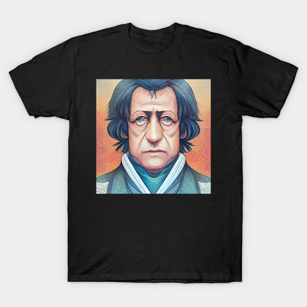 Georg Hegel Portrait | Anime Style | Philosopher T-Shirt by Classical